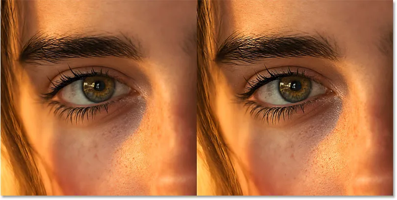 Photoshop sharpening before after comparison