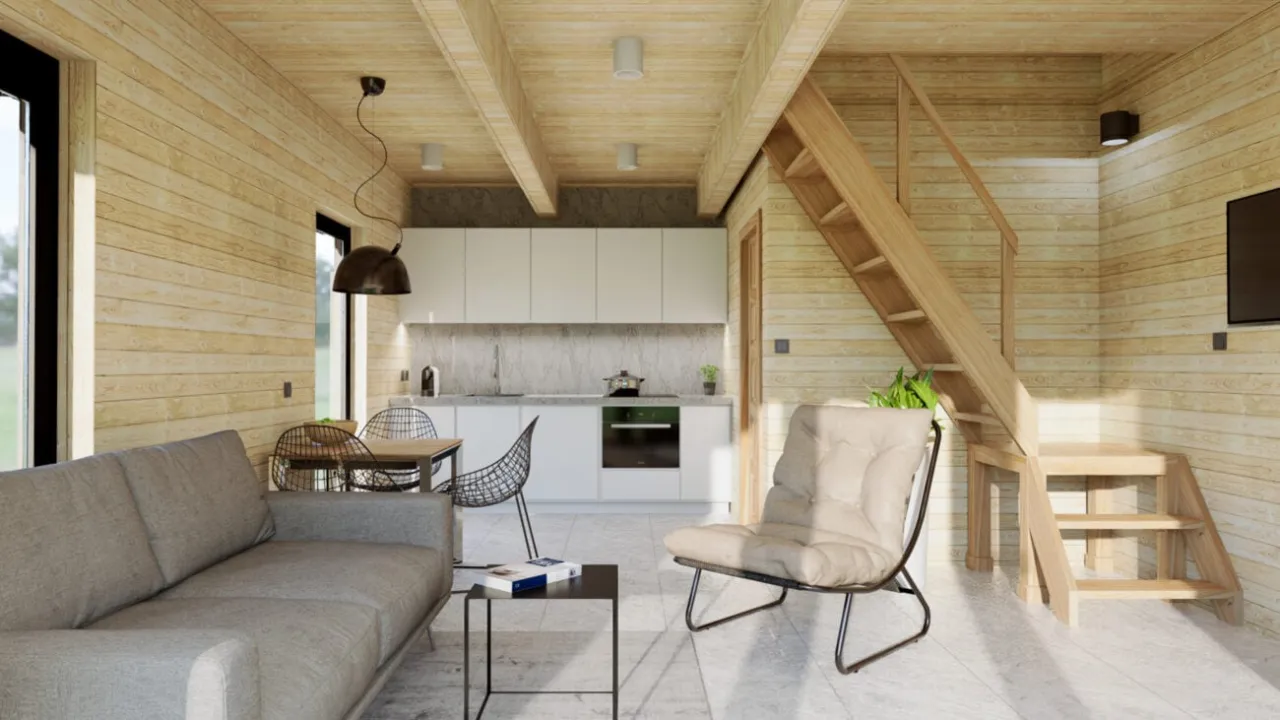 dom drewniany pod klucz wnętrze