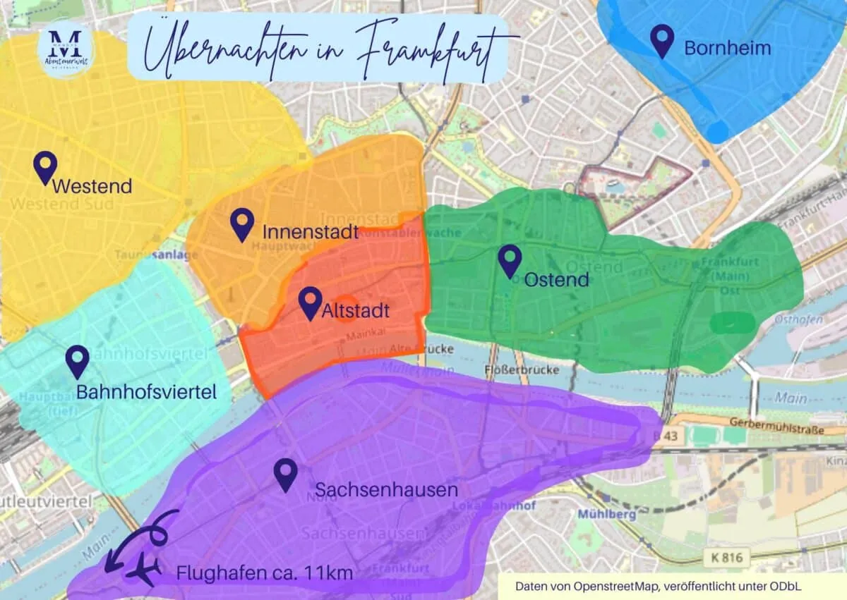 Karte Frankfurt Stadtteile Hotels