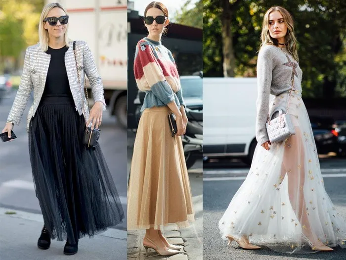 Stylizacje ze spódnicą tiulową