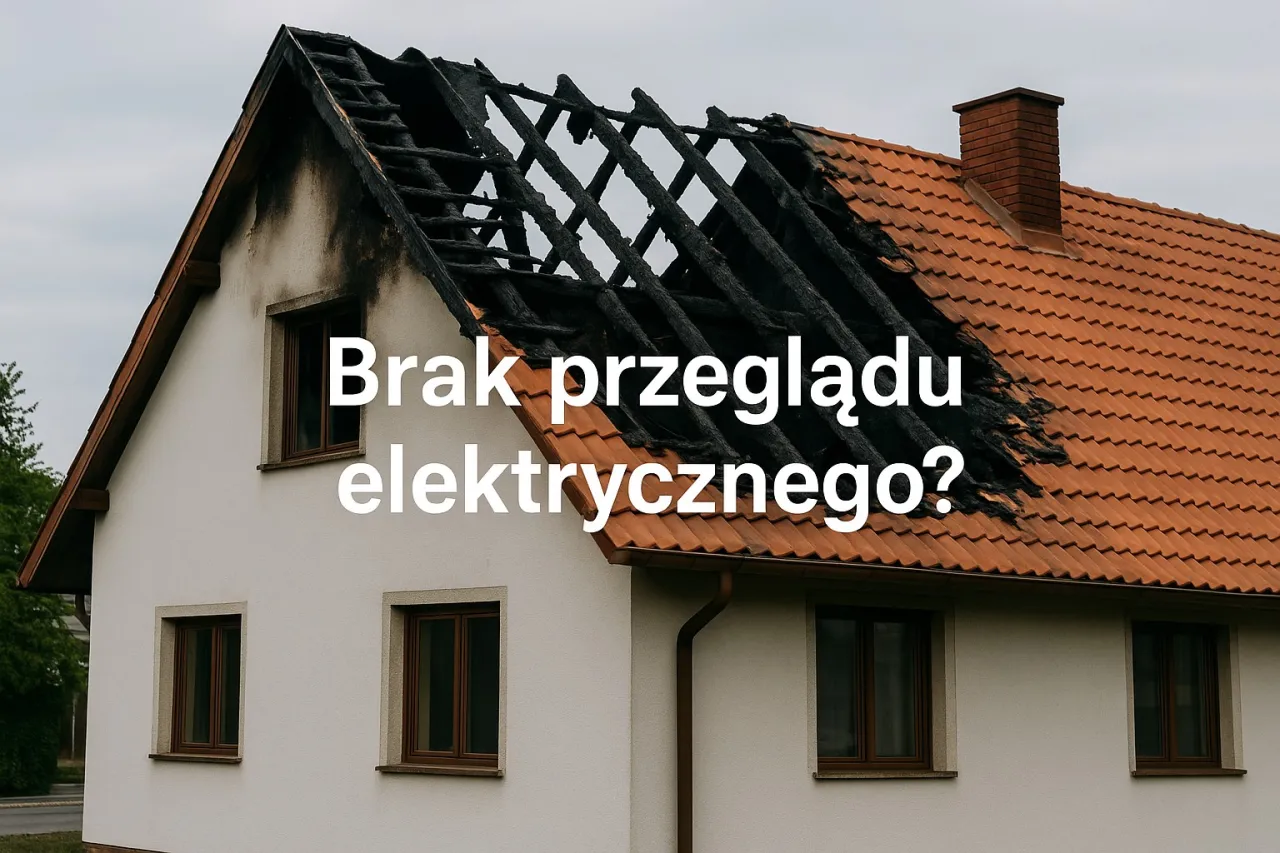 Spalony dach domu. Brak przeglądu elektrycznego może prowadzić do takich zniszczeń. Jakie przeglądy do ubezpieczenia domu są kluczowe?