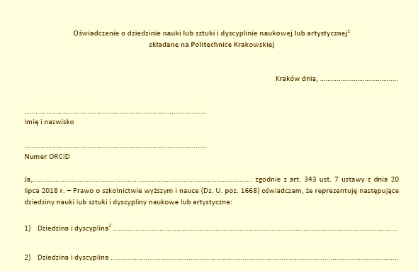 Wz&oacute;r oświadczenia do szkoły szablon