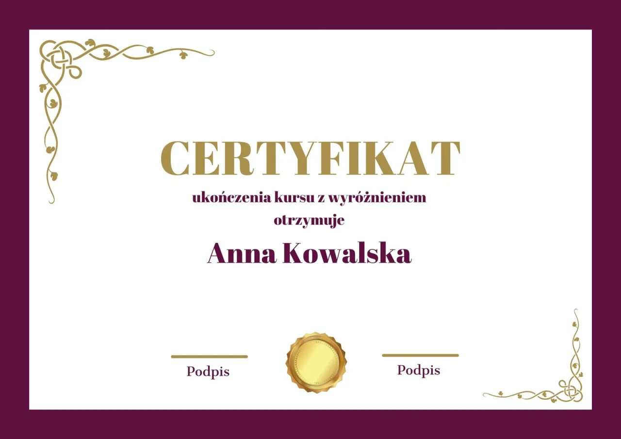 dyplom ukończenia studi&oacute;w, certyfikat pedagogiczny