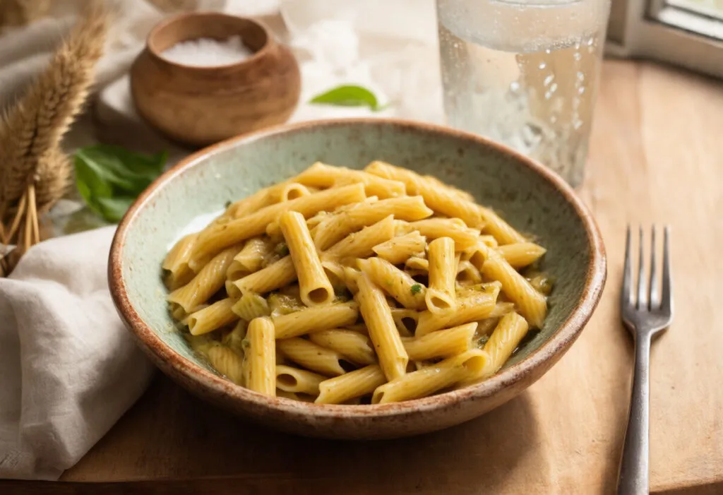 makaron al dente na widelcu