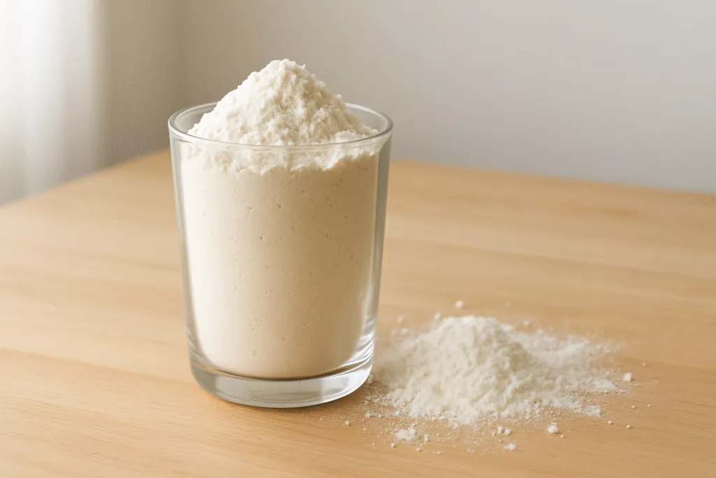 r&oacute;żne typy mąki w szklankach