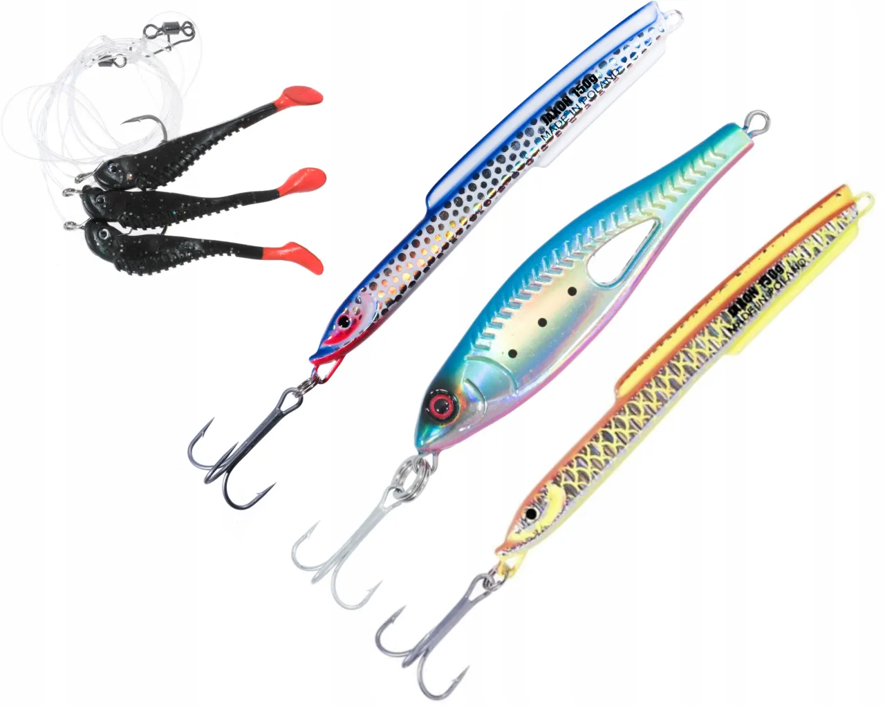 zdjęcia pilker&oacute;w na dorsza r&oacute;żne kolory i kształty