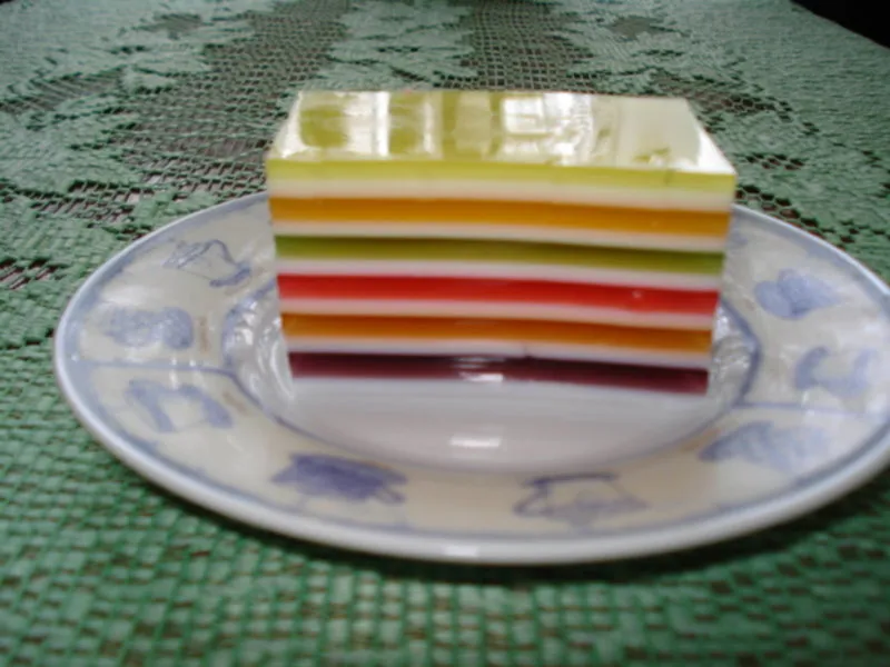 kolorowe ptasie mleczko z galaretką tęczowe warstwy