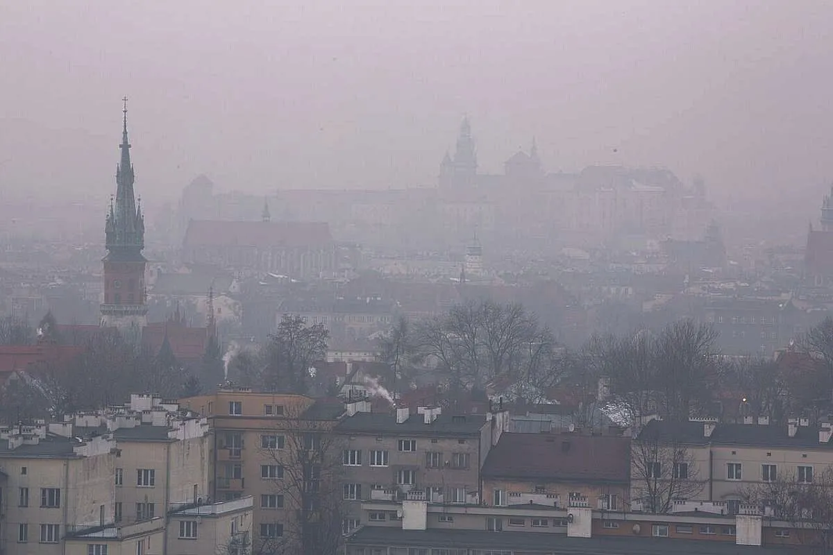 Kraków dolina smog inwersja termiczna