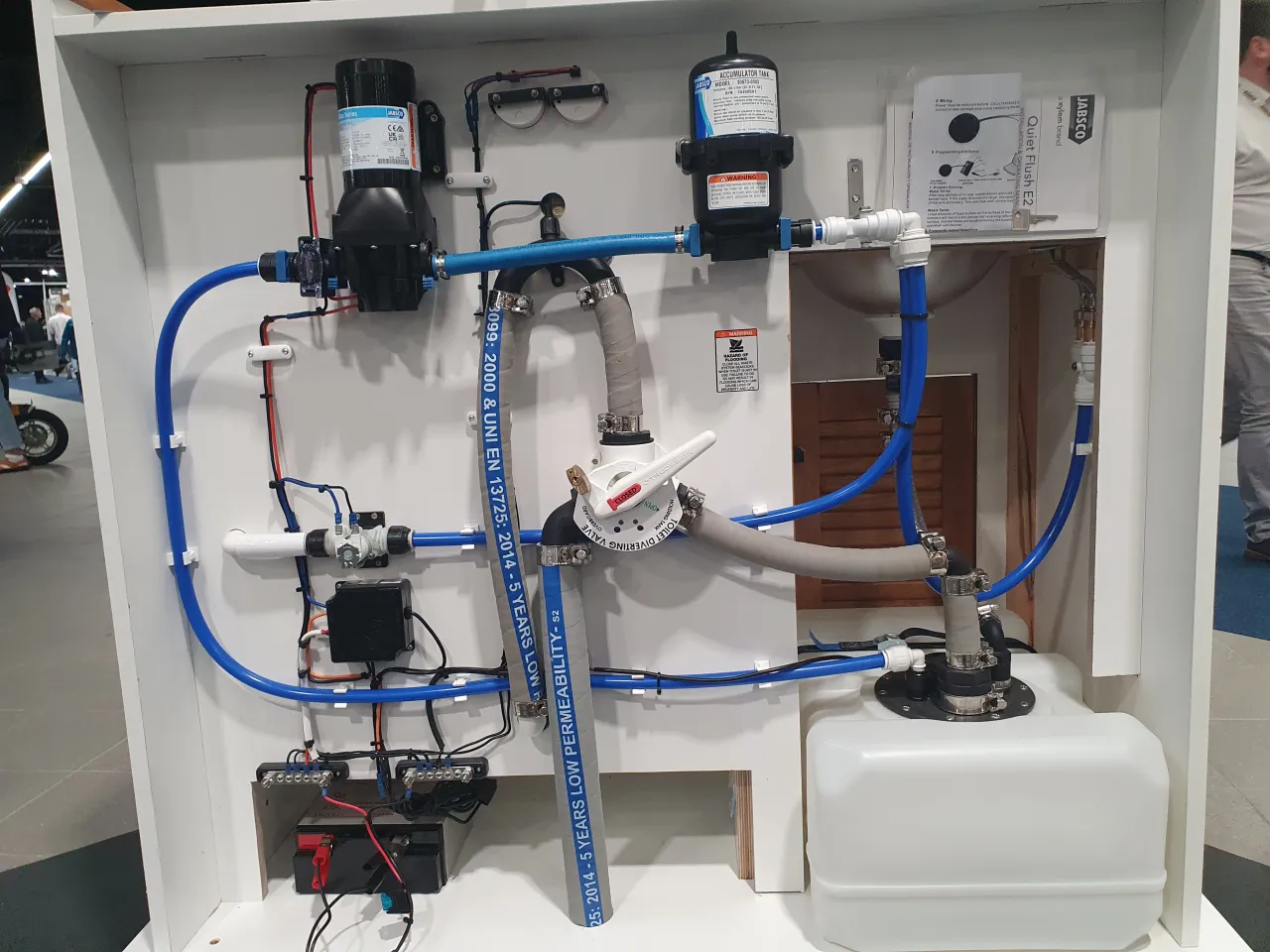 wyposażenie techniczne kampera, kliny najazdowe, wąż do wody, kabel elektryczny