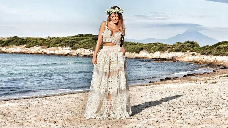 inspiracje suknie ślubne boho plaża