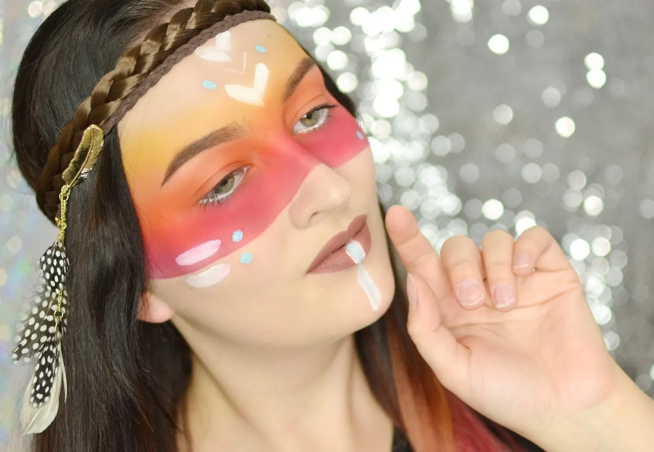 Makijaż indiański dla dziecka krok po kroku