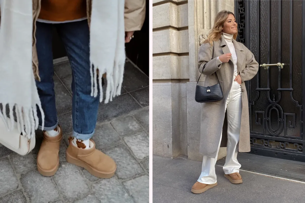 UGG Boots Outfit Ideen mit Jeans Leggings weite Hosen