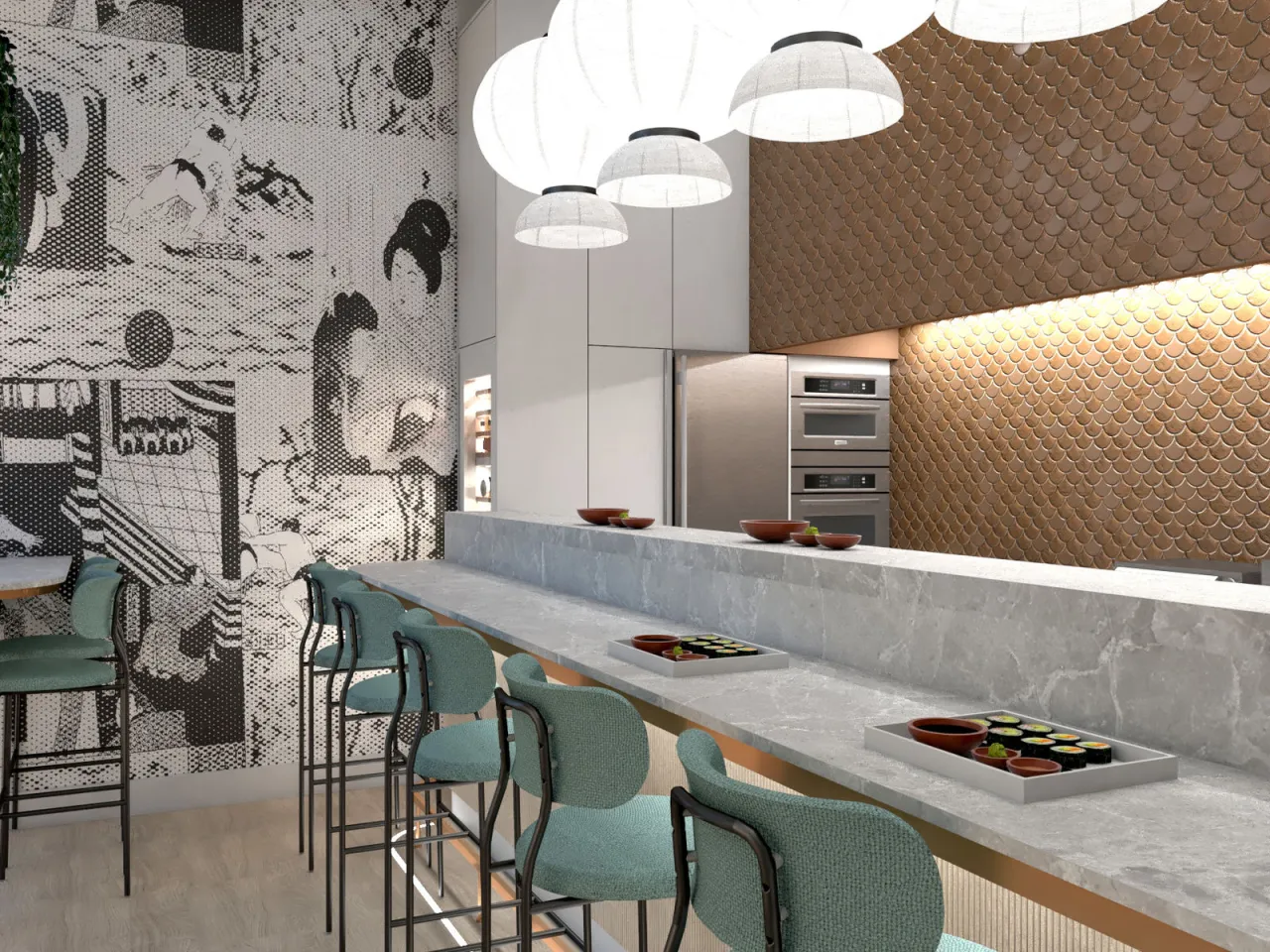 sushi restauracja szczecin wnętrze