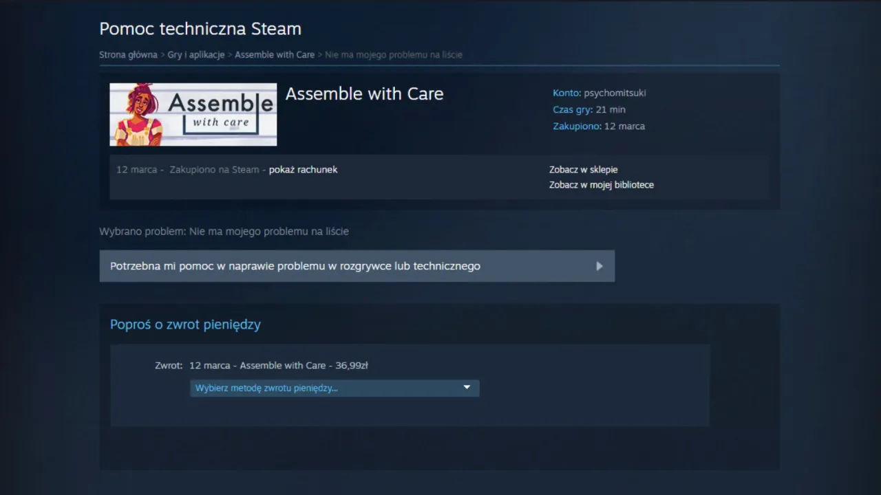 Steam support zwrot pieniędzy krok po kroku