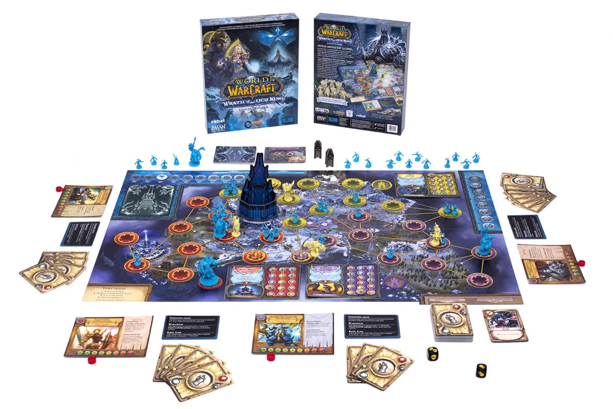 World of Warcraft Wrath of the Lich King A Pandemic System Game pudełko komponenty