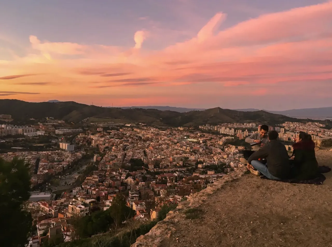 Barcelona Bunkers del Carmel zach&oacute;d słońca