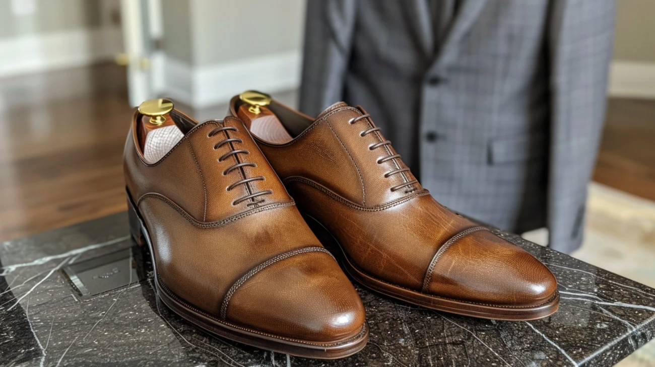 Zdjęcie Buty brązowe do garnituru: Rola dodatków w dopełnianiu stylu