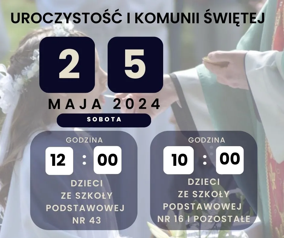 Harmonogram Pierwszej Komunii Świętej