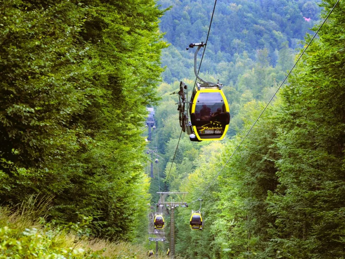 Kolej gondolowa Szyndzielnia widok z g&oacute;ry