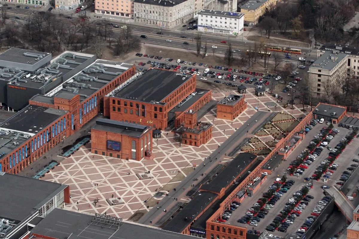 Manufaktura Łódź widok z lotu ptaka