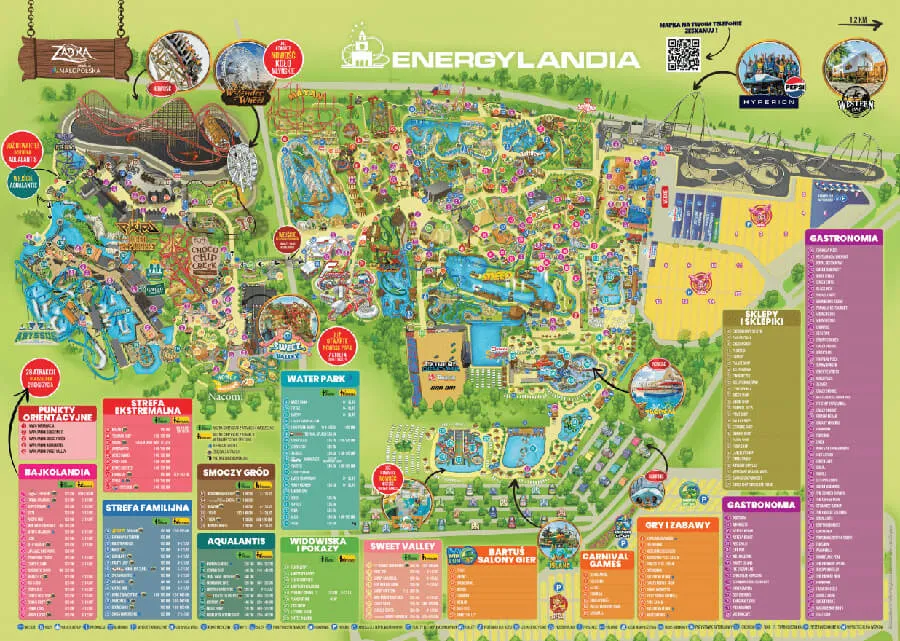 mapa okolicy Energylandii noclegi ceny