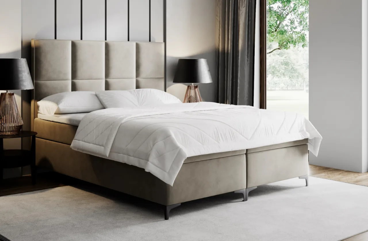 Łóżko kontynentalne na nóżkach