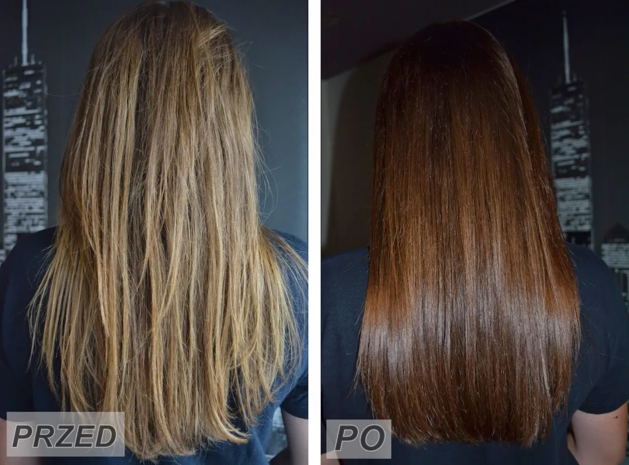 szamponetka przed i po, budowa włosa