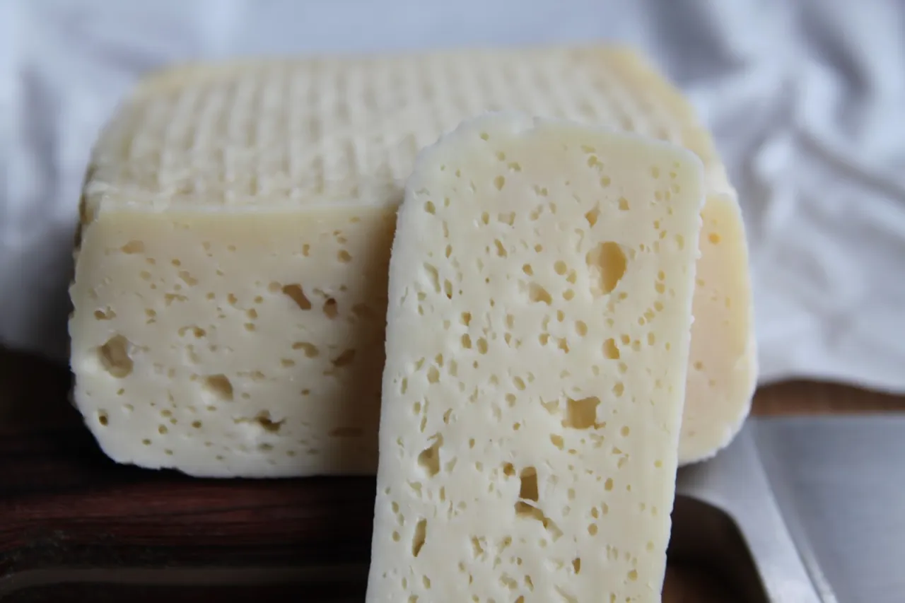 Dojrzewający ser kozi w piwnicy