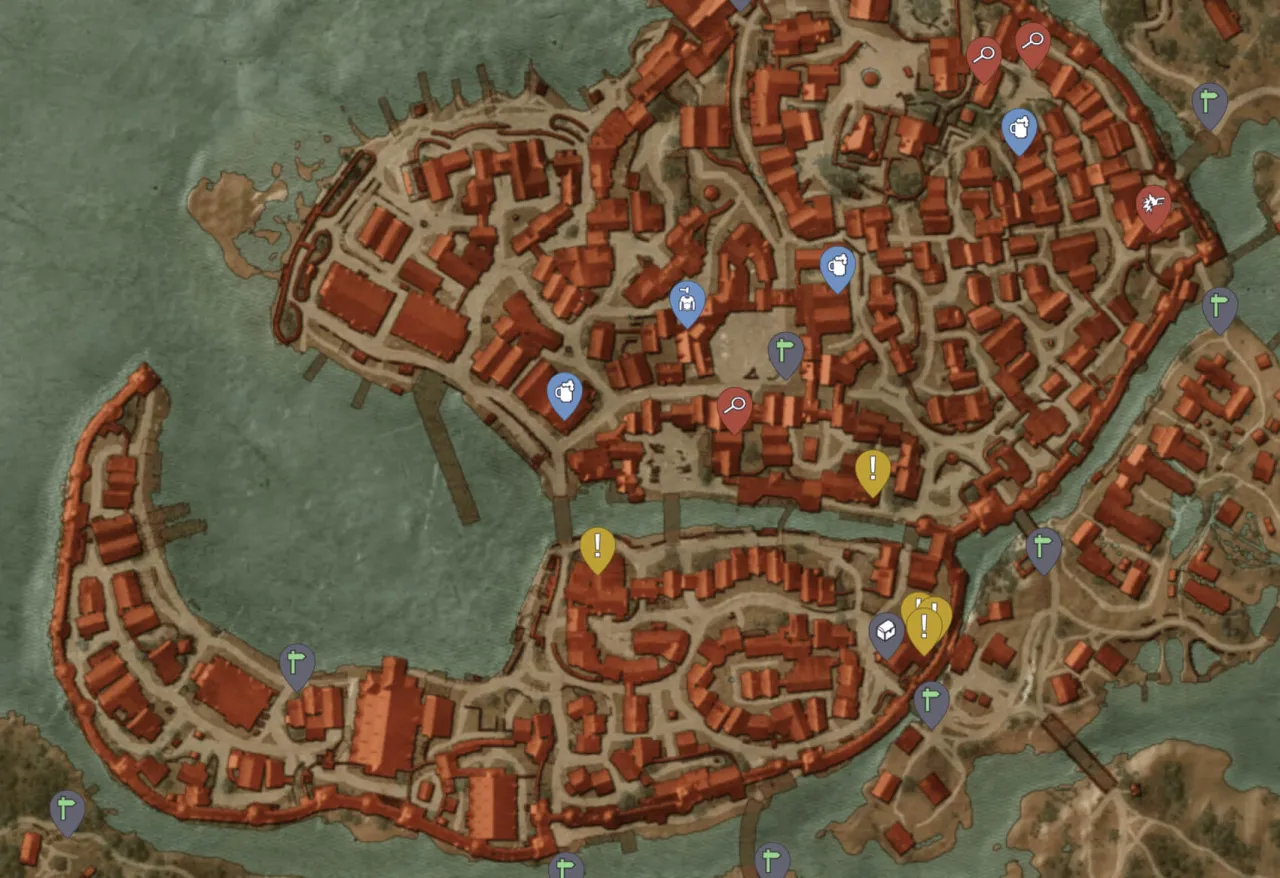 Mapa Wiedźmin 3 Novigrad Velen Skellige