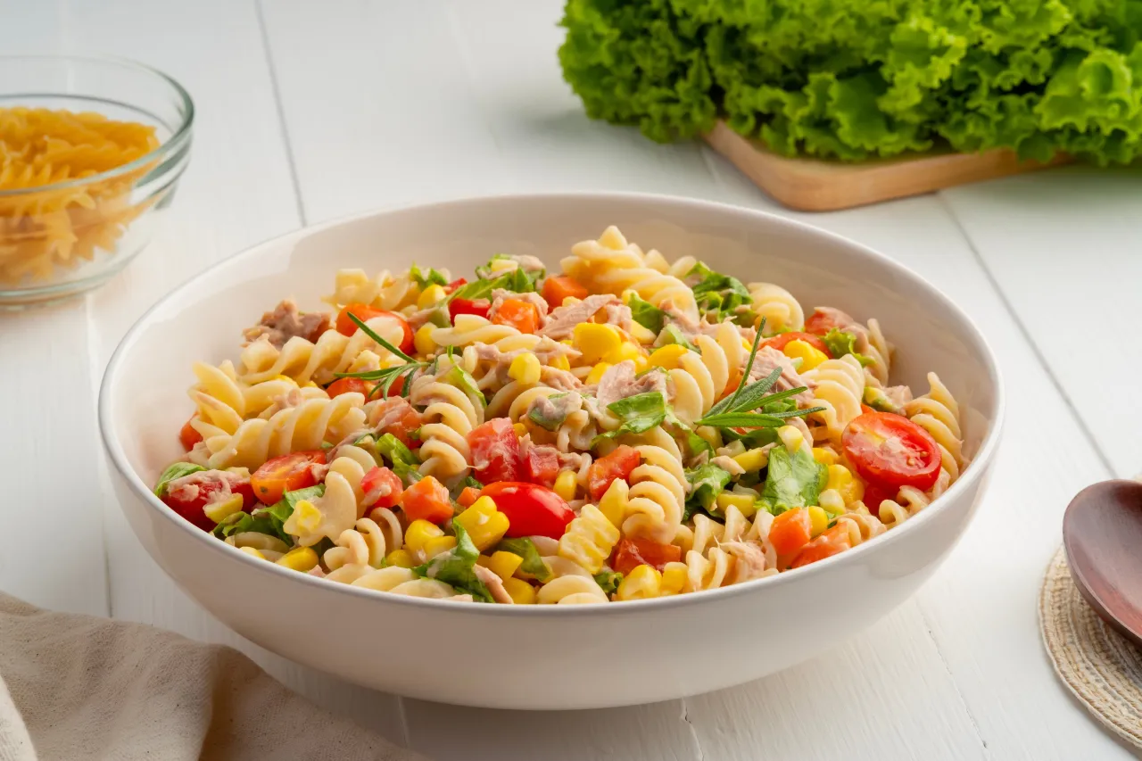 Différentes formes de pâtes pour salade