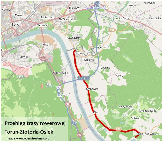 Ścieżka rowerowa Toruń Osiek nad Wisłą