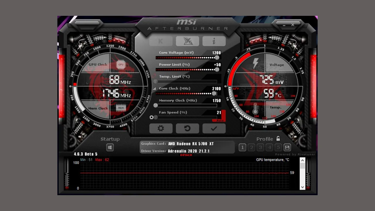 MSI Afterburner HWiNFO monitorowanie temperatury GPU