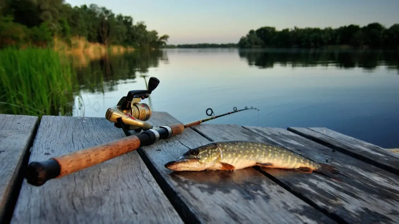 r&oacute;żne wędki spinningowe i gatunki ryb
