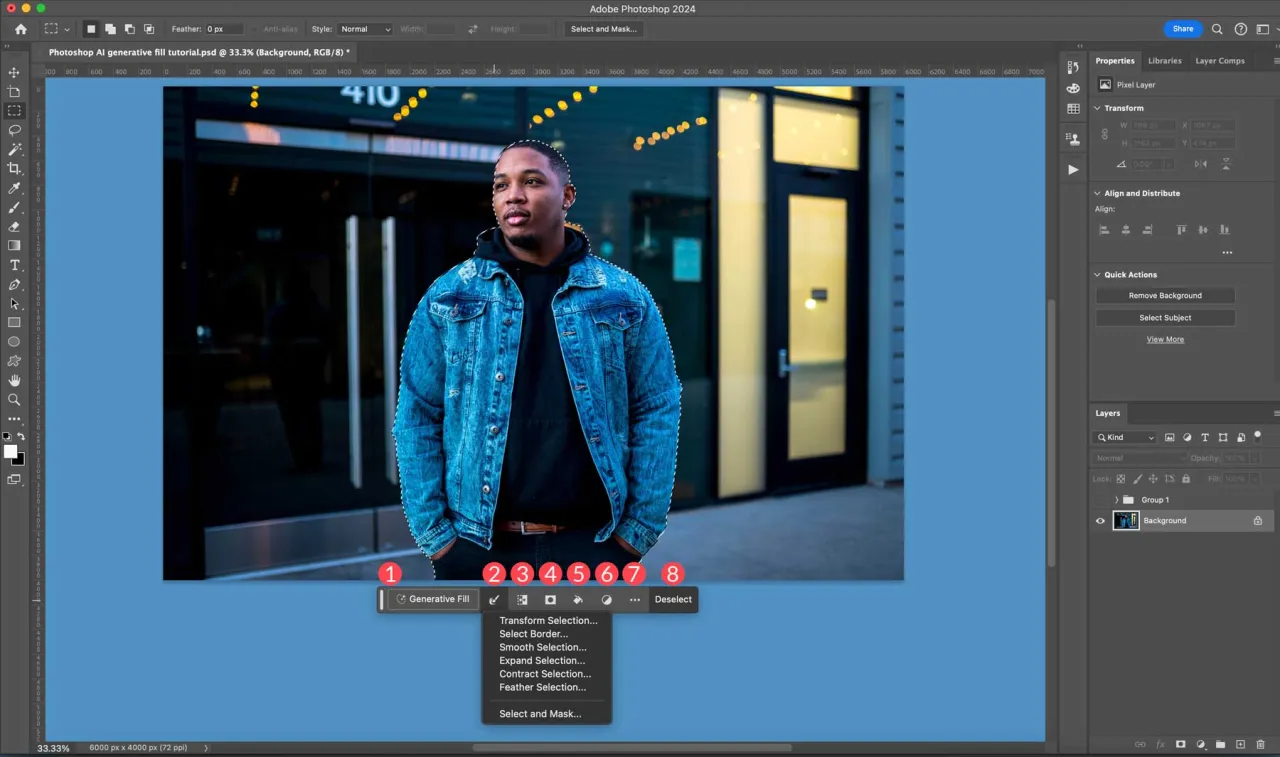 Photoshop Generative Fill object removal example