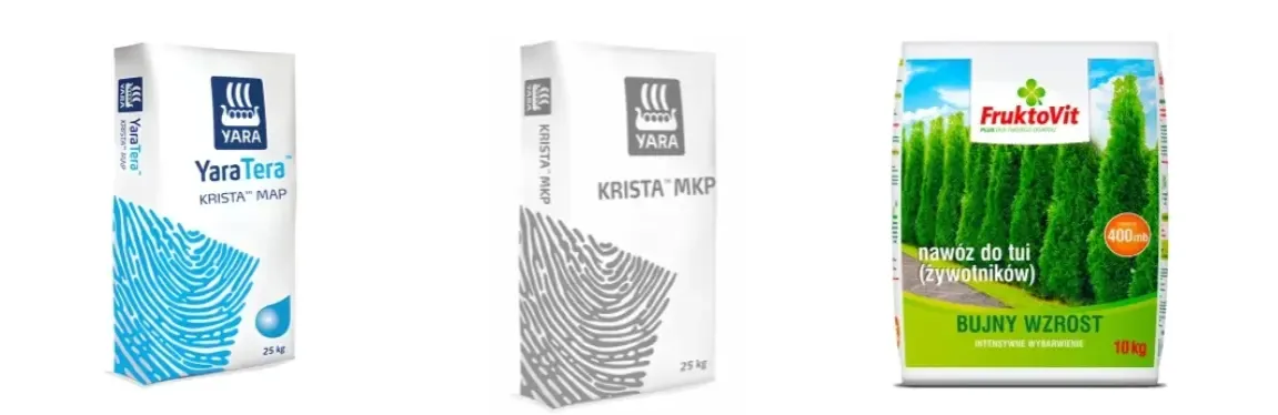 r&oacute;żne rodzaje nawoz&oacute;w do tui