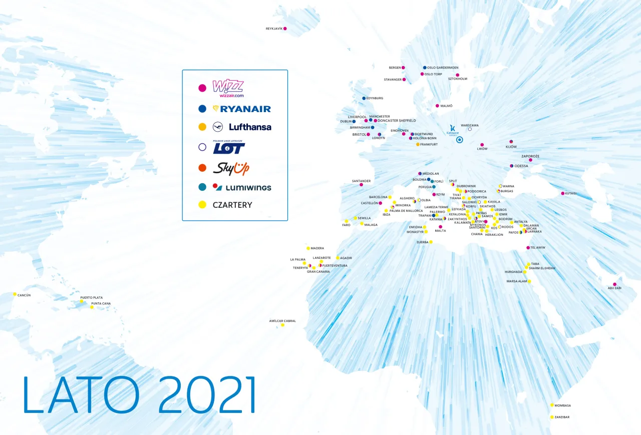 Mapa lotów z Katowic na lato 2021. Sprawdź, ile trwa lot z Katowic do Turcji Alanya i odkryj inne kierunki.