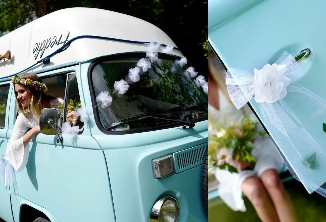 Pomysły na dodatki do dekoracji auta ślubnego