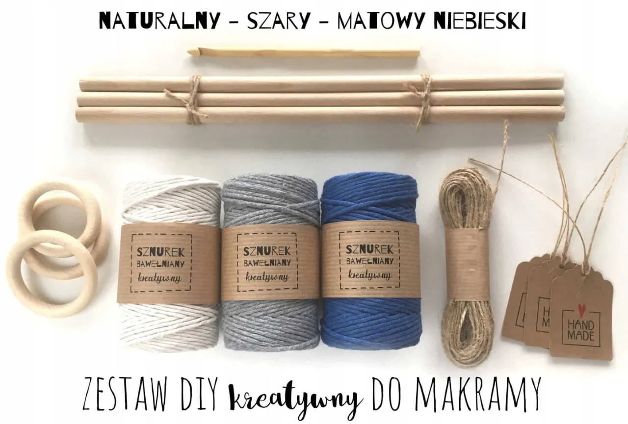 r&oacute;żne rodzaje sznurk&oacute;w do makramy bawełniany jutowy sizalowy