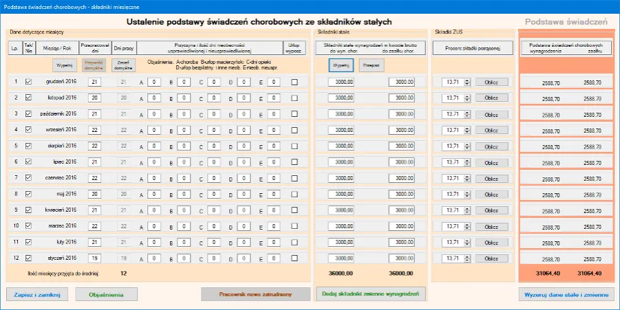 obliczanie zasiłku chorobowego kalkulator