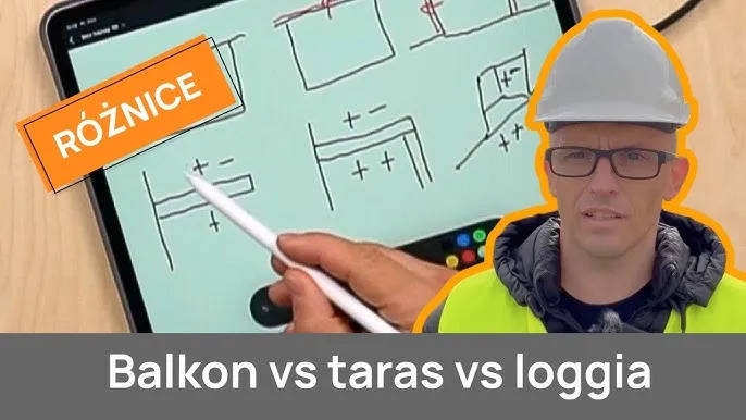 różnice taras balkon loggia schemat