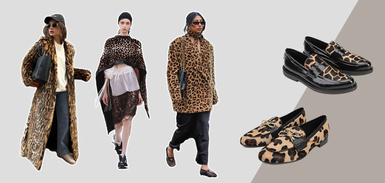 kobieta w stylizacji z panterką i klasycznymi butami