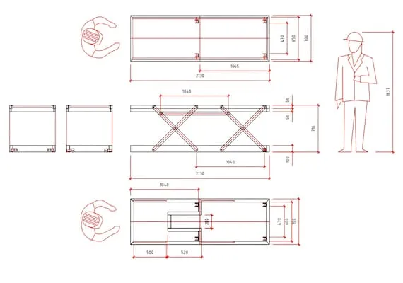 schemat podnośnika motocyklowego nożycowego DIY