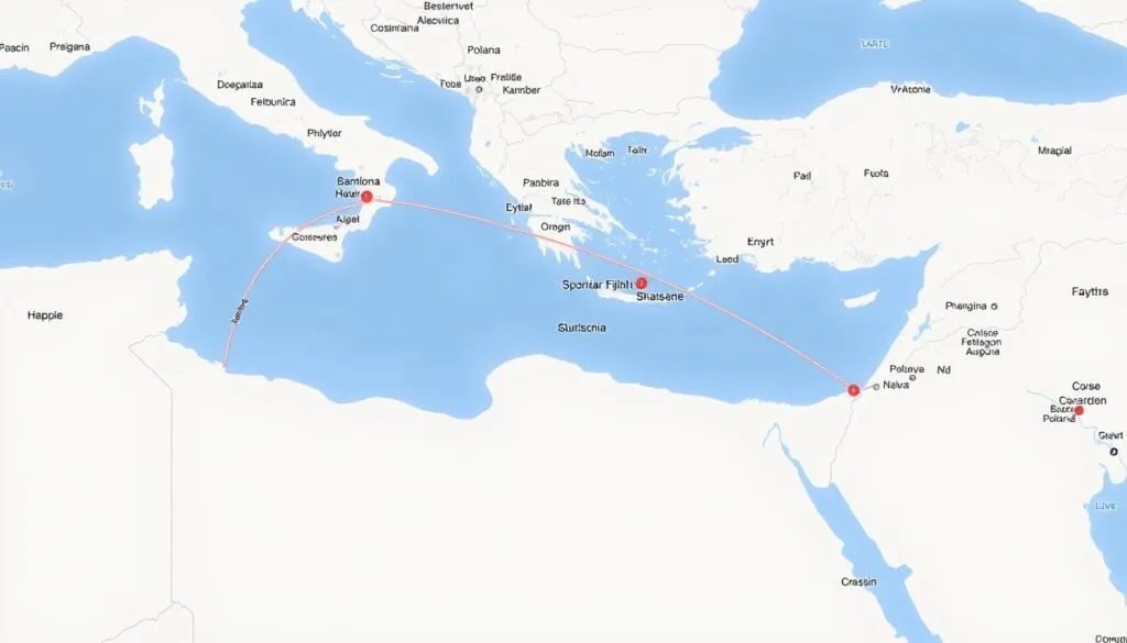 Mapa lot&oacute;w Polska Egipt