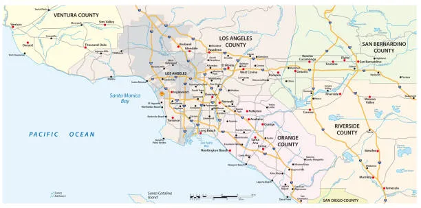 Mapa Los Angeles Kalifornia USA