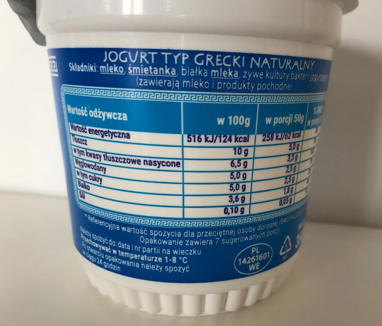 jogurt grecki etykieta skład
