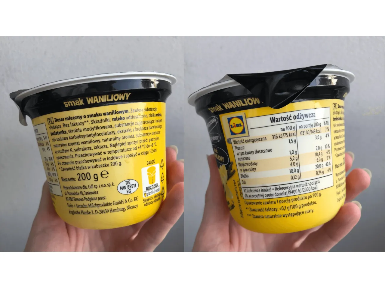 tabela wartości odżywczych pudding proteinowy