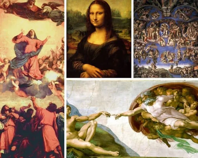 Collage ber&uuml;hmter Renaissance-Gem&auml;lde