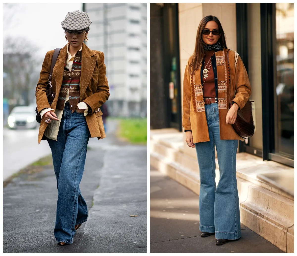 Stylizacje boho z dzwonami i zwiewnymi bluzkami