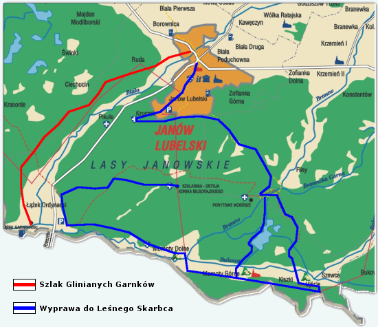 Szlaki piesze i rowerowe Lasy Janowskie