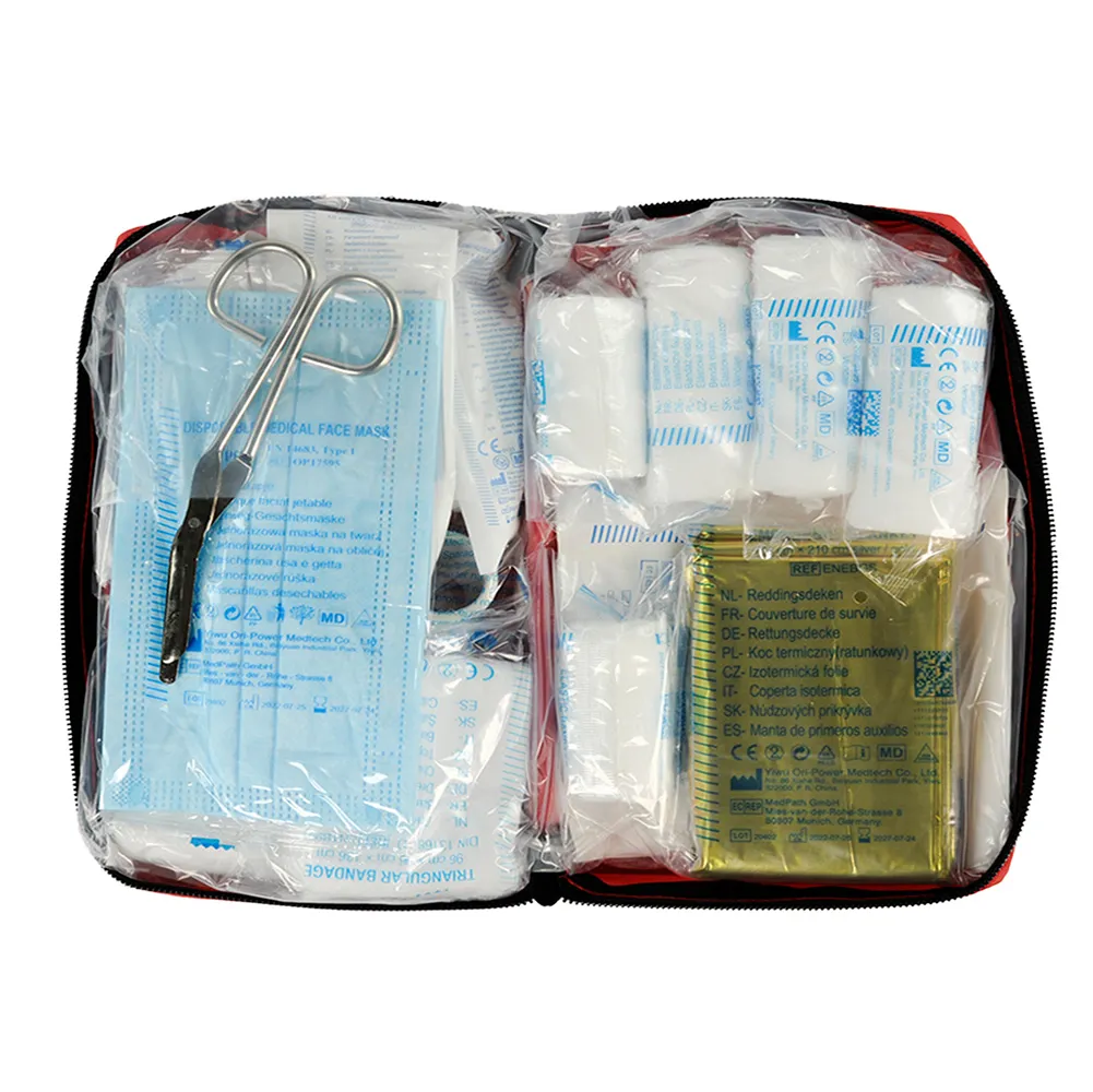 zawartość apteczki samochodowej DIN 13164